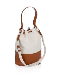 Picnic Time Sirolo Canvas and Leatherette 11.8" Bucket Tote Bag