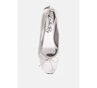 laga metallic low block heel ballerinas