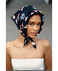 Jessie Zhao New York Double Sided Silk Scarf Midnight Garden