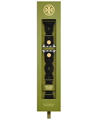 Tory Burch Women's Black Braided Leather Band for Apple Watch 38-45mm