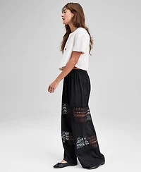 And Now This Women's Pull-On High-Rise Lace-Inset Pants, Macy's Exclusive