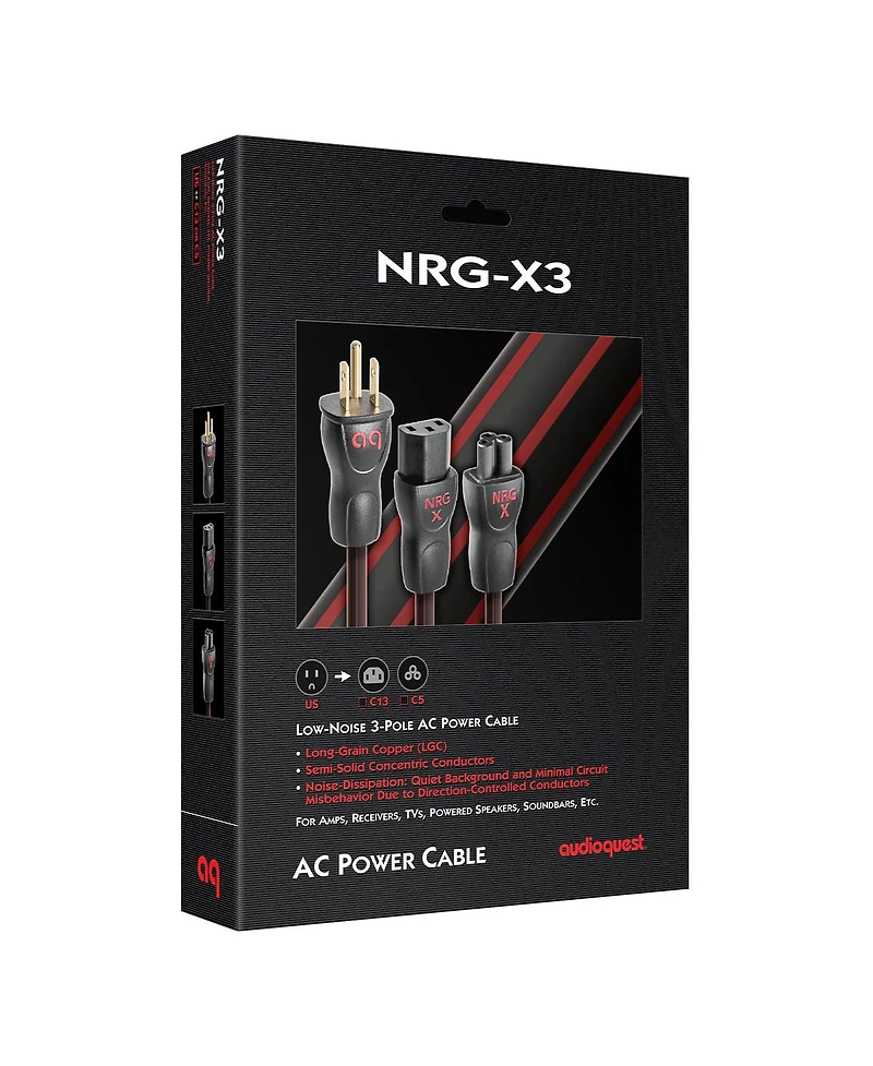 AudioQuest Nrg-X3 Power Cable for Amplifiers and Power Conditioners - 6.56 ft (2m)