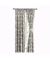Ellis Curtain Wynette Lined 3 X22 Rod Pocket Curtain Panel Pair With Tiebacks 100 X22 X Grey