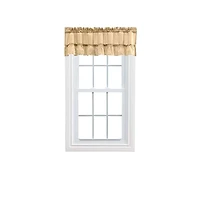 Ellis Stacey Solid Color Window 1.5" Rod Pocket High Quality Fabric Ruffled Filler Valance 54"x13" Almond