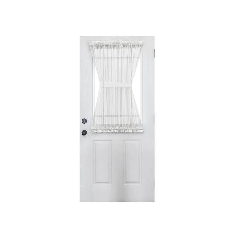 Ellis Curtain Cotton Voile 1.5" Rod Pocket Semi Sheer Door Curain Panel 40" x 72" White