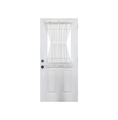 Ellis Curtain Cotton Voile 1.5" Rod Pocket Semi Sheer Door Curain Panel 40" x 72" White