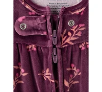Carter's Baby Girls 2-Piece Floral Long-Sleeve Sleep and Play Pajama Headband Set