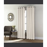 Thermaplus Shadow Window Treatment Blackout Grommet Curtain Panel 52" x 108" for Bedroom Livingroom Off-white