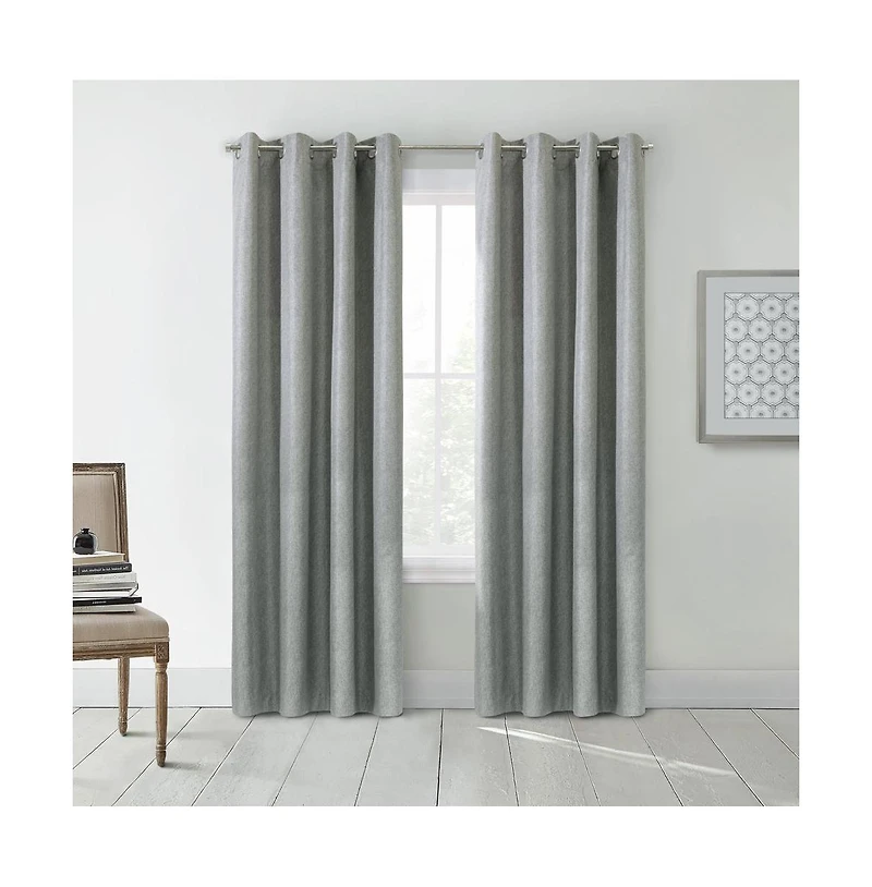 Thermaplus Denver 100% Blackout Grommet Exclusive Curtains for Livingroom 52" x Taupe Grey