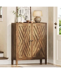 Tribesigns 5-Tier Shoe Cabinet for Entryway, Industrial Wooden Shoe Organizer with Adjustable Shelves