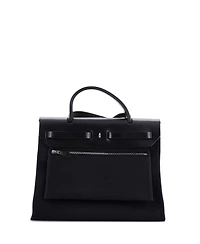 Pre-Owned Hermes 31 Herbag Zip Leather and Toile