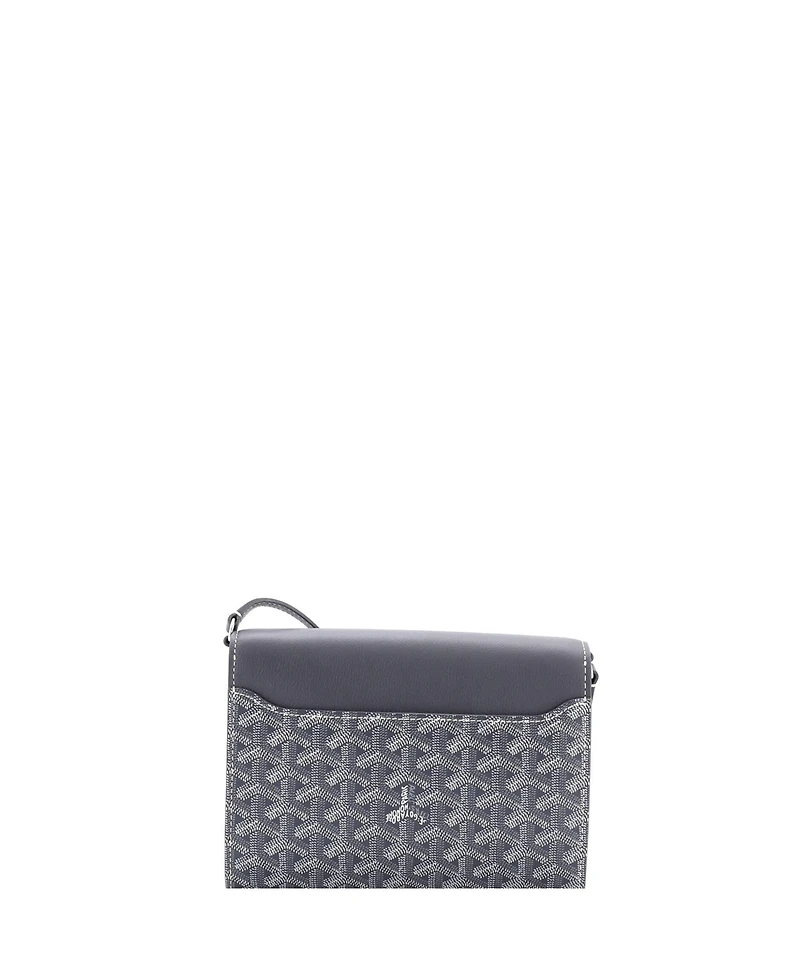 Pre-Owned Goyard Chypre Wallet on Strap Coated Canvas with Leather