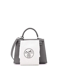 Pre-Owned Hermes Kelly 25 Handbag Grey Epsom with Palladium Hardware