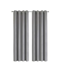 Thermaplus 100 Polyester Duo Reversible Tone Textured Blackout Grommet Curtain Panel 52 X22 X Grey To Taupe