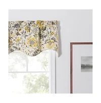 Ellis Curtain Regency Scallop Shaped 3" Rod Pocket Valances for Windows 50" x 15" Grey