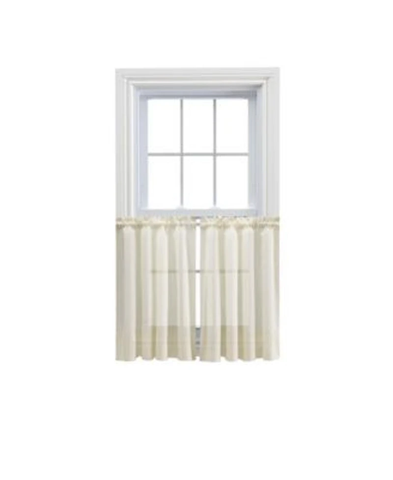 Ellis Curtain Shadow Stripe 1.5 X22 Rod Pocket Tailored Tier Pair For Windows 80 X22 X 25 X22 Natural