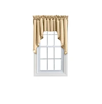 Ellis Stacey Solid Color Window 3" Rod Pocket High Quality Fabric Lined Swag Set 126"x36" Almond