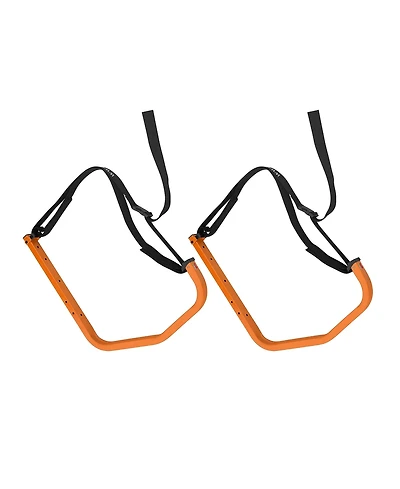 Kayak Storage Hooks - Set of 2 Wall-Mounted Hangers with 125lbs Capacity for Kayaks, Surfboards, Paddleboards, or Snowboards by Rad Sportz (Orange)