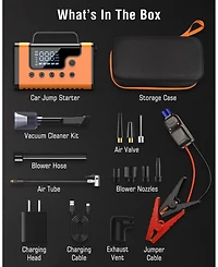 Alpha DigitalCar Jump Start, 150PSI Air and Vacuum: 3000A for 8.0L Gas/6.0L Diesel