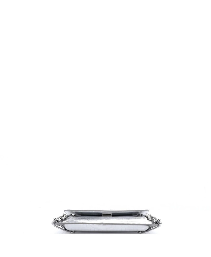 Pre-Owned Givenchy East West Voyou Strap Clutch Embossed Leather