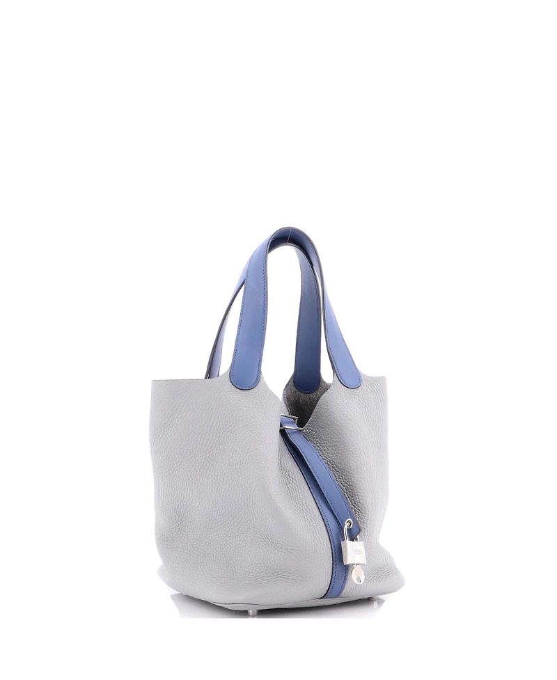Pre-Owned Hermes Mm Bicolor Picotin Lock Bag Clemence with Swift