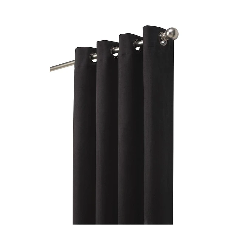 Thermaplus Navar Blackout Suede Textured Window Treatment Grommet Curtain Panel for Bedroom Livingroom 54" x Black