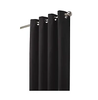 Thermaplus Navar Blackout Suede Textured Window Treatment Grommet Curtain Panel for Bedroom Livingroom 54" x Black