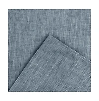 Ellis Lisa Solid Color Premium Poly Cotton Duck Fabric Tailored Tiers 56"x24" Dusty Blue