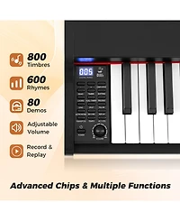 Sugift 88-Key Keyboard Piano Set with Adjustable Stand