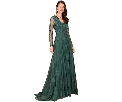 Lara Women's A-line Beaded Dress with Sleeves