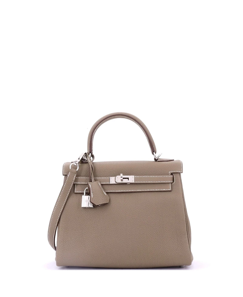 Pre-Owned Hermes Kelly 25 Handbag Togo with Palladium Hardware