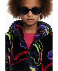 Desigual Girls's Rainbow fur jacket
