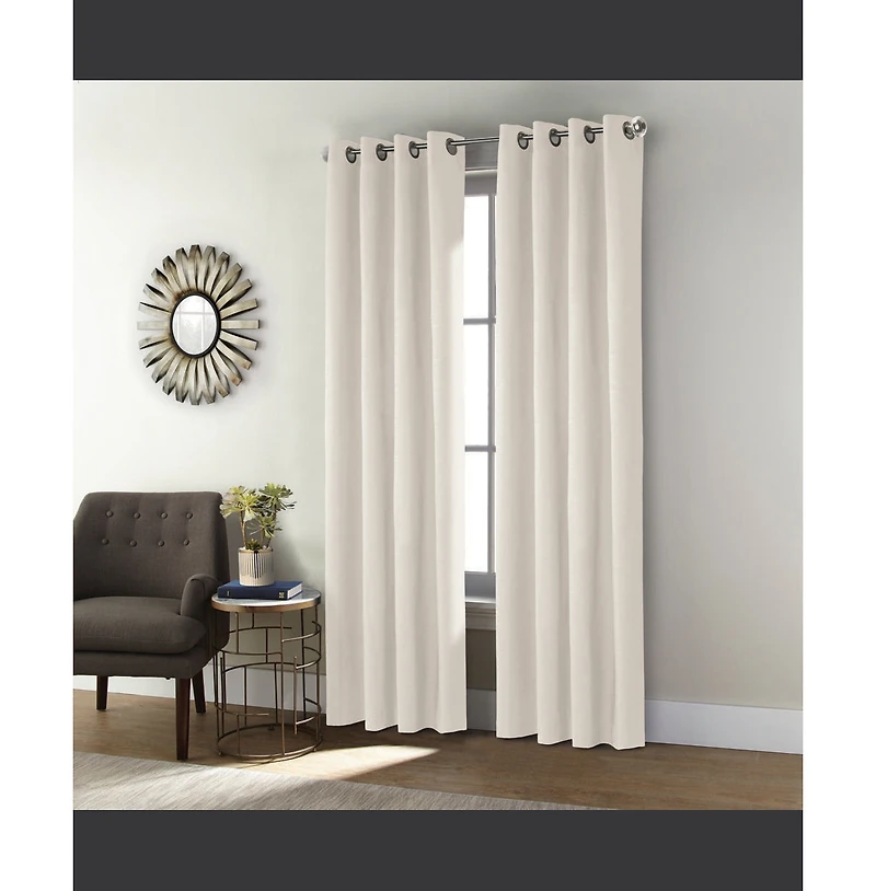 Commonwealth Shadow Grommet Dressing Window Curtain Panel - 52"x95", Off-white