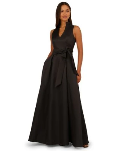 Adrianna Papell Womens Sleeveless Notch Front Dress