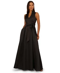 Adrianna Papell Womens Sleeveless Notch Front Dress
