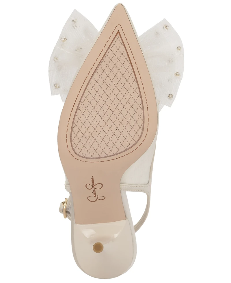 Jessica Simpson Women's Lavilra Bow Mesh Slingback Pumps
