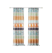 Barefoot Bungalow Carlie High Quality Light Filtering Window Panel Pair - Each 42"x84" Calico Stripe