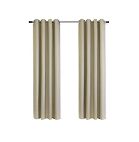 Thermaplus Newberry Blackout Window Treatment Grommet Curtain Panel for Bedroom Livingroom 52" x 63" Linen