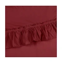 Ellis Stacey 1.5" Rod Pocket High Quality Fabric Solid Color Window Ruffled Filler Valance 54"x13" Merlot