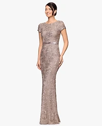 Betsy & Adam Petite Sequin Detail Gown