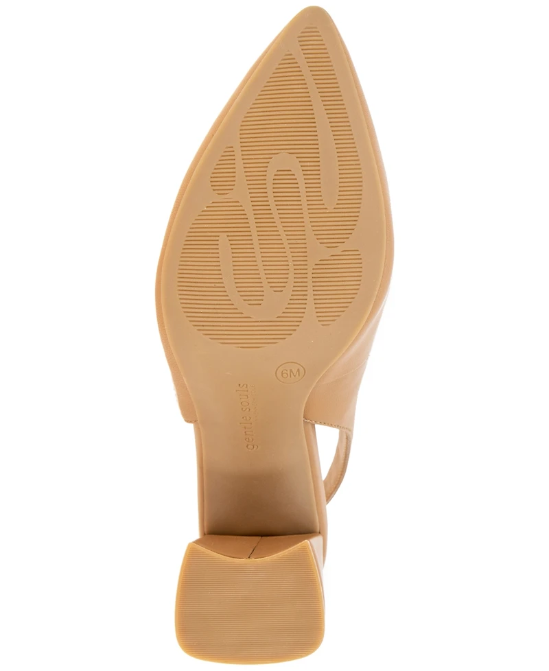 Gentle Souls Women's Dawson Pointy Toe Leather Slingback Pumps