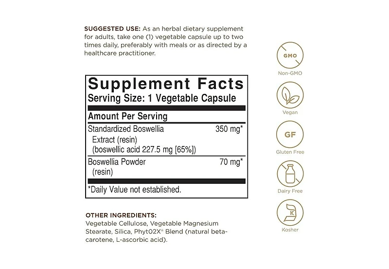 Solgar Boswellia Resin Extract ,60 Veg Caps