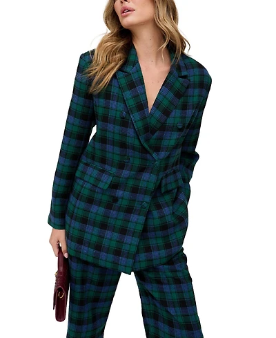 Lily and Lionel London Women's Zena Double Breasted Prince Of Wales Check Print Jacket