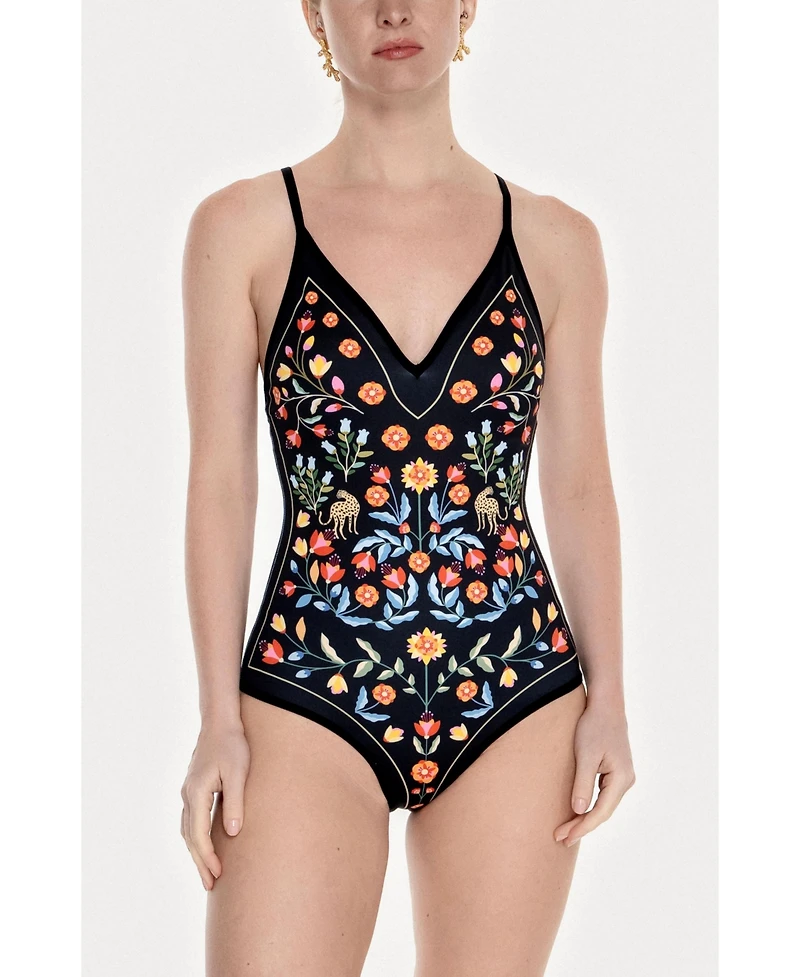Jessie Zhao New York Women's Night Imagination Reversible V-Neck One-Piece Swimsuit