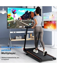 DeerRun Treadmills for Home with Incline and Handles, 3.0 Hp Foldable Treadmill Running Machine with Smart App