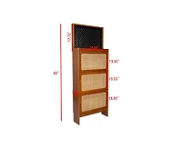 Casainc Rattan Shoe Cabinet with 3 Flip Drawers