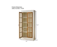 Casainc 71.2" Freestanding Storage Cabinet with Glass Door