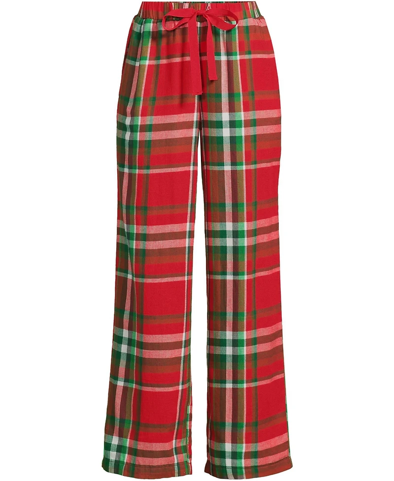Lands' End Women's Flannel Wide Leg Sleep Pants