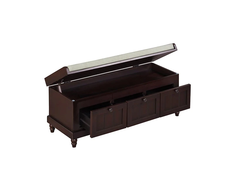 Casainc Classic Shoe Bench Cabinet with Cushion and Three Drawers