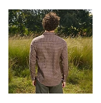 Campus Sutra Men's Mocha Brown Bi-Check Shirt